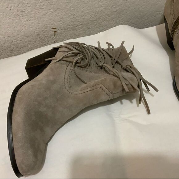 Sam Edelman Louie Fringe Trimmed Ankle Boots Size 7.5 M - Picture 8 of 13